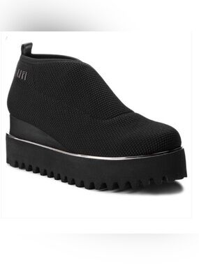 United Nude Fold Stella Lo Platform Wedge Sneakers Black Grid Size 40